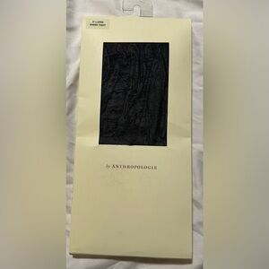 Anthropologie Lace Tights Hosiery Black Sz Large New